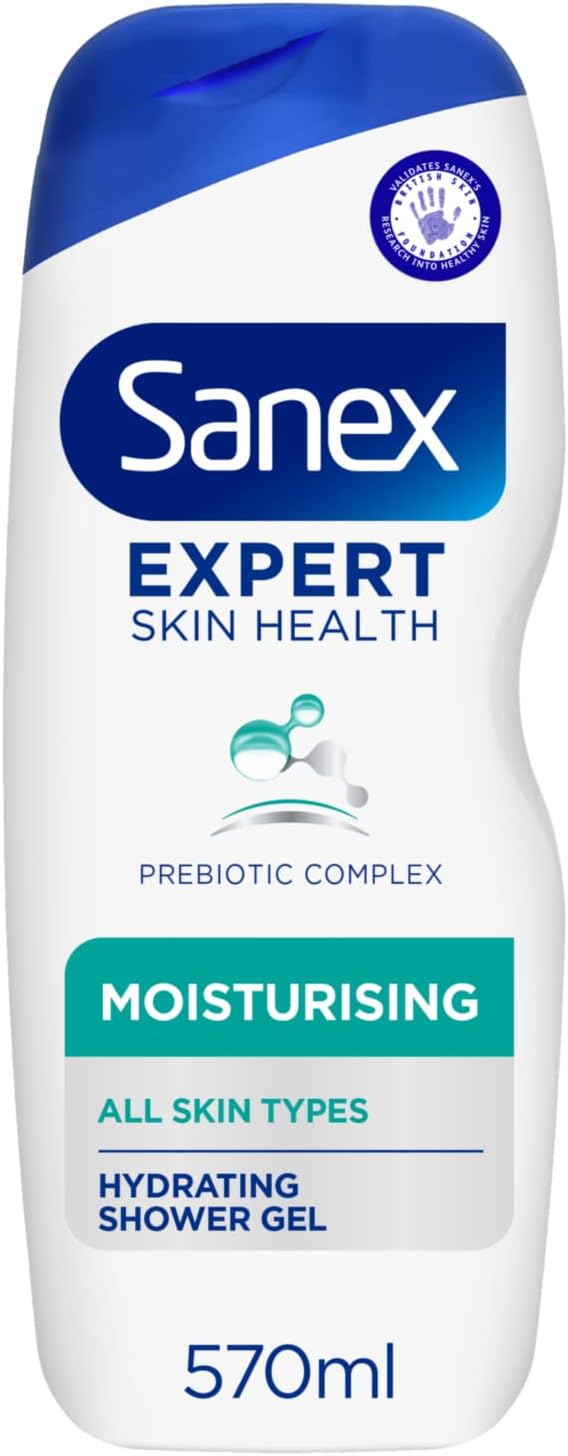 Expert Skin Health Moisturising Shower gel 570ml - body wash for men & women - gently cleanses - hydrates & softens skin - 12h hydration - advanced prebiotic complex formula - vegan