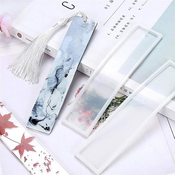 Silicone Bookmark Mold DIY Bookmark Resin Molds Transparent Jewelry Casting Mold for Crafts Making DIY Craft Tools - 8 Pieces