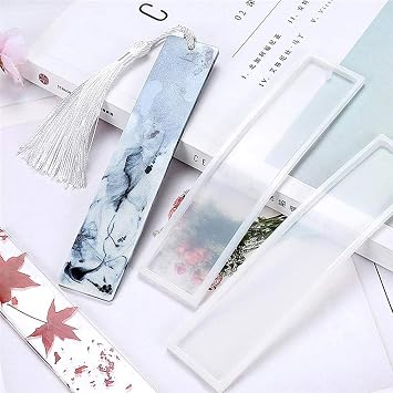 Silicone Bookmark Mold DIY Bookmark Resin Molds Transparent Jewelry Casting Mold for Crafts Making DIY Craft Tools - 8 Pieces