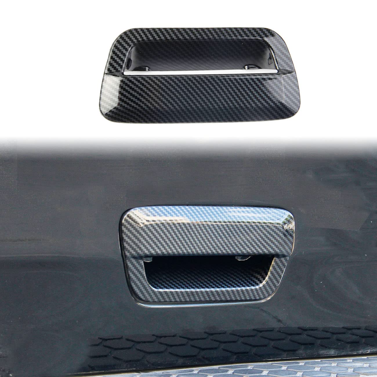 crosselec Carbon Fiber Car Rear Trunk Door Handle Bowl Trim for Dodge Durango 2014-2022