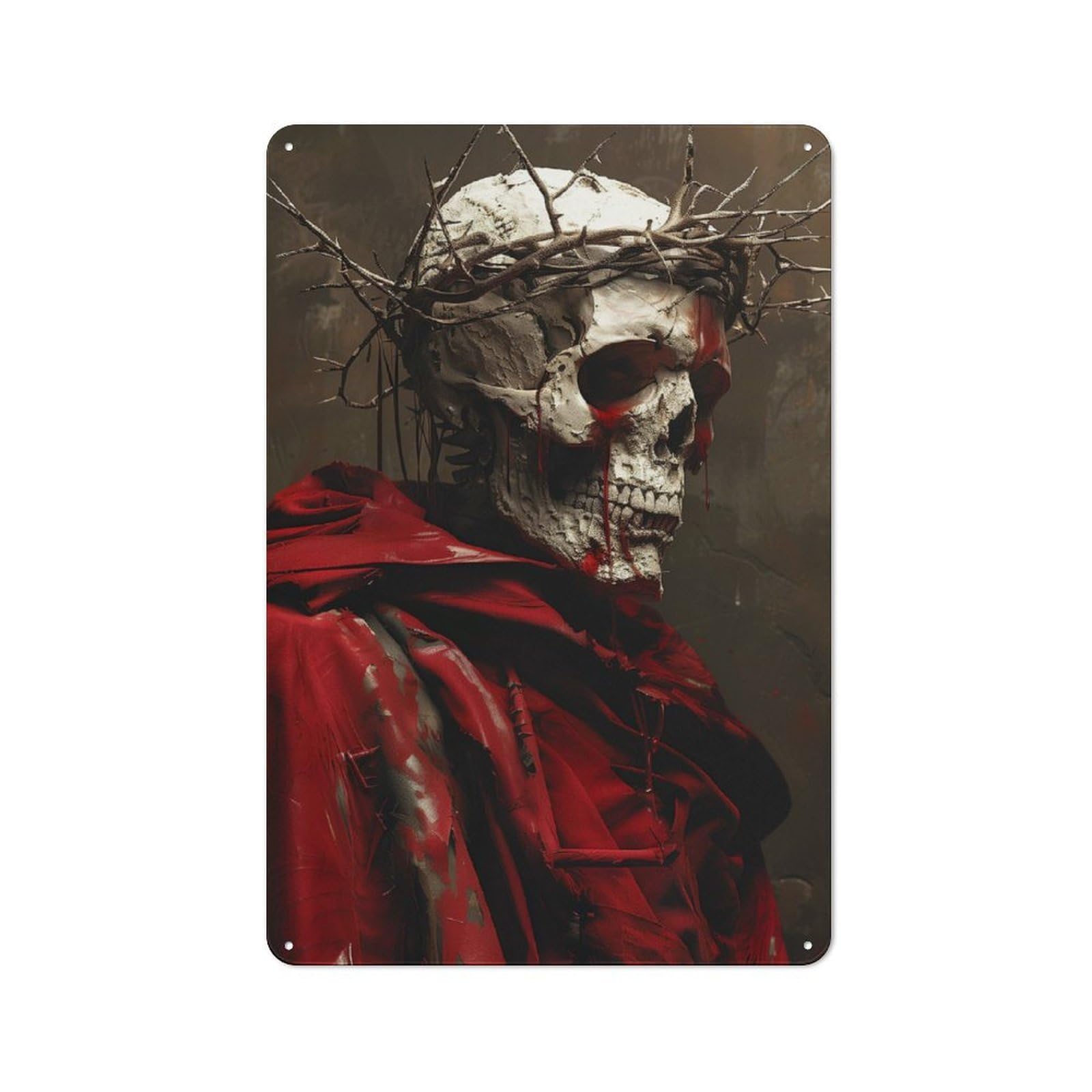 Junmoney Skull Of A Dead Skeleton Retro Tin Sign 30X20cm For Garage Or Workshop, For Furnishing A New Garage And Workshop With Retro Decor