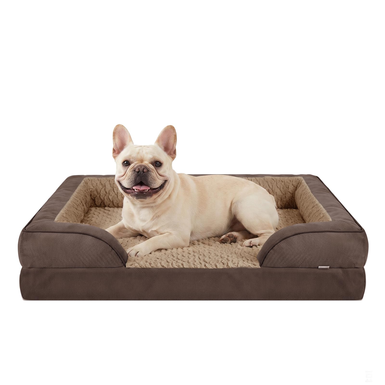 INVENHO Sofá ortopédico para perros medianos, de espuma, con funda extraíble lavable, forro impermeable y parte inferior antideslizante