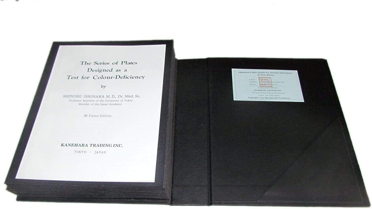 Ishihara Test Chart Books for Color Deficiency 38 Plates 2021 Edition with User Manual and One Eye Occluder in Box