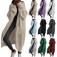 fall cardigans for women 2025 trendy Long Cardigan Sweaters for Women Cozy Winter Chunky Open Front Sweater Coat Dressy Casual Long-Sleeved Outwear Khaki L