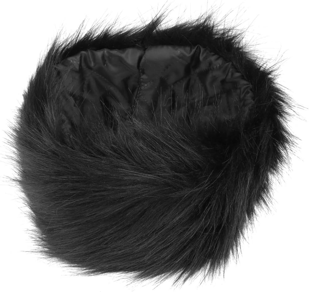 Beaupretty Faux Headband with Stretch Winter Ear Warmer Earmuff Cold Weather Cap Fluffy Elastic Headband for Women(Black) Womens Hats Winter