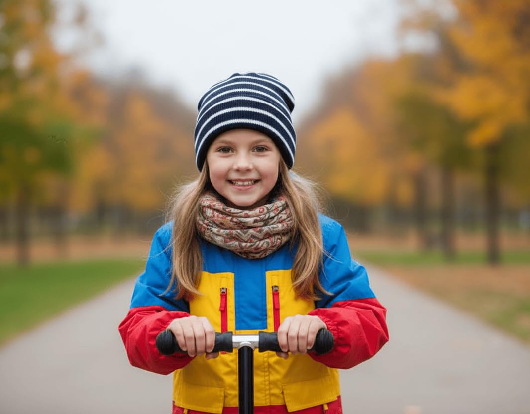 Bonnet Marin Enfant Style Breton, Rayures Bleues, Tricot en Laine, Elfenn