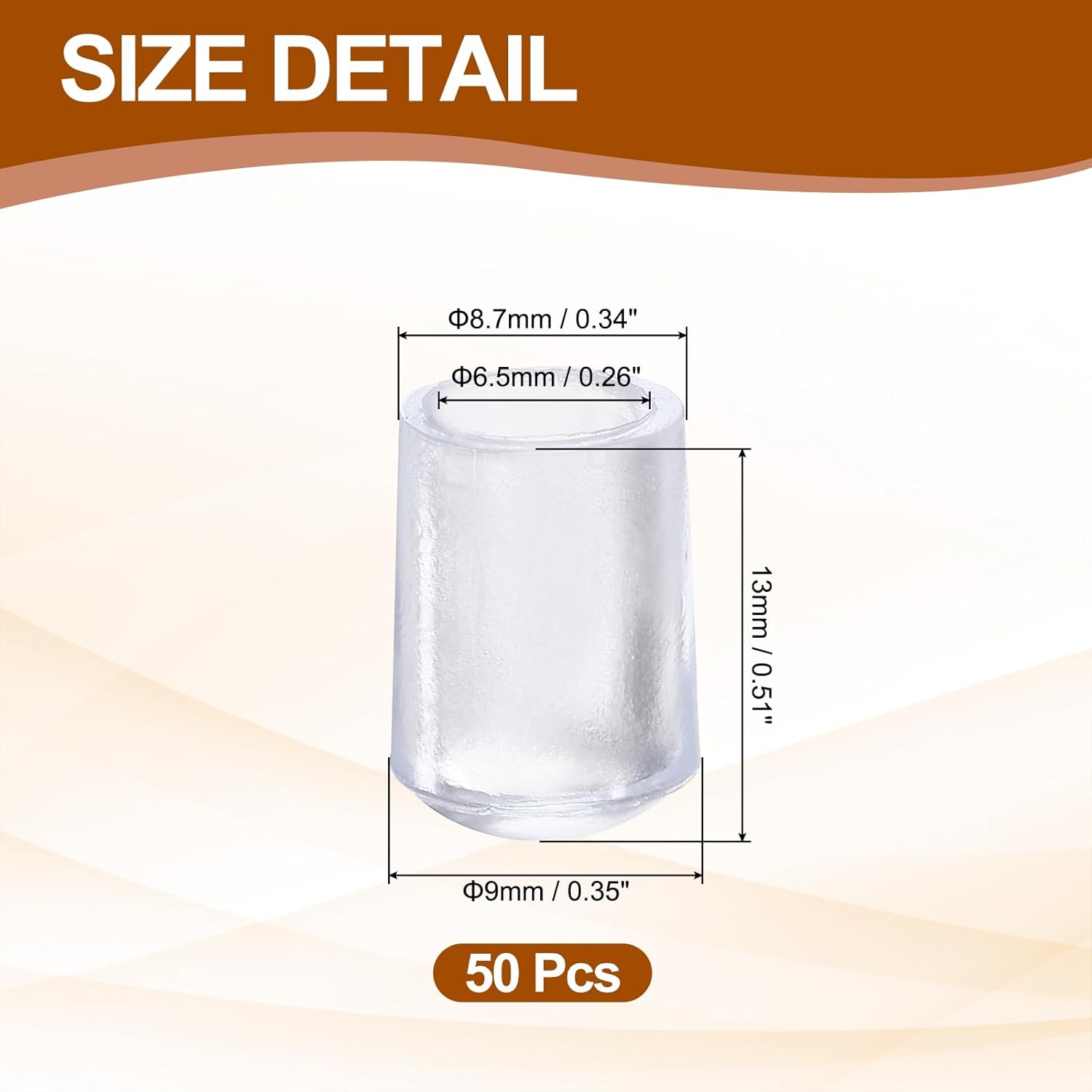 uxcell 50 Pcs Rubber End Caps, 7mm Flexible Round Tube Bolt Cap Cover Screw Thread Protectors for Ends of Hooks Hanger Furniture Bolts Screws Metal Tube, Transparent