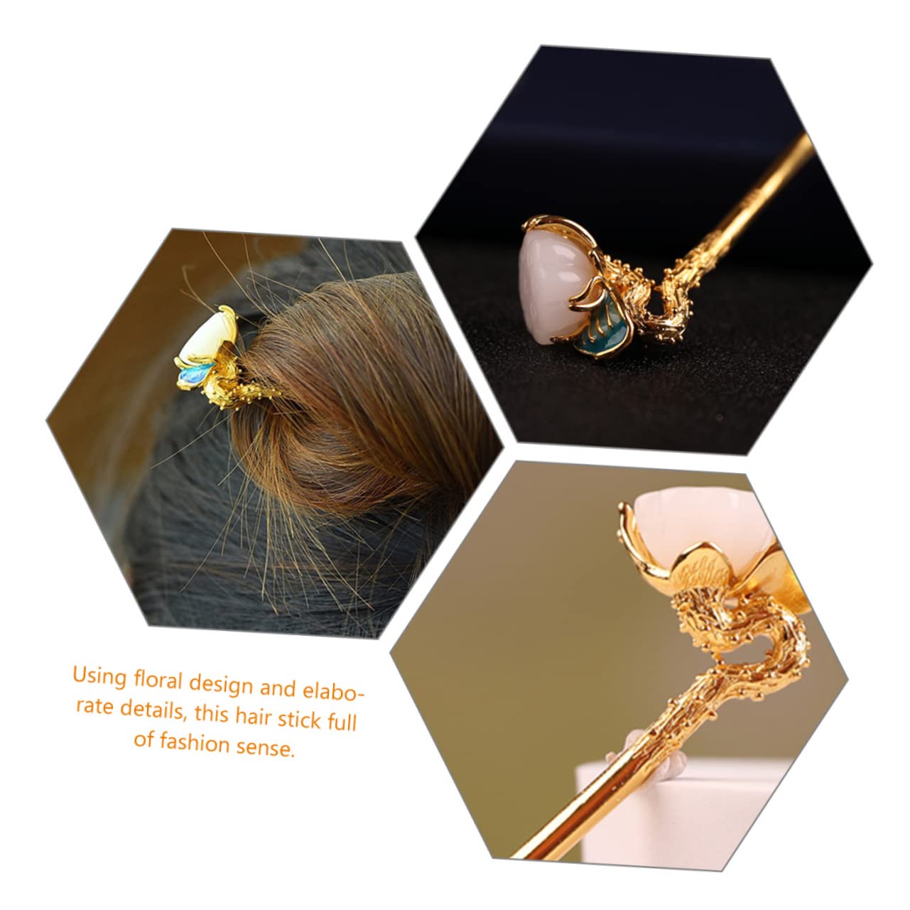 MAGICLULU 4 Piezas horquilla hair clips orquillas palos de pelo para bollos pinza de pelo de la boda tiara pasador de pelo palo de pelo chino palo de pelo de la boda Tabicado sombrerería