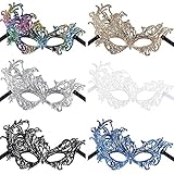 JOVITEC Multicolored Masquerade Masks Lace Masks Venetian Masks Halloween Mari Grass Party Mask (6...