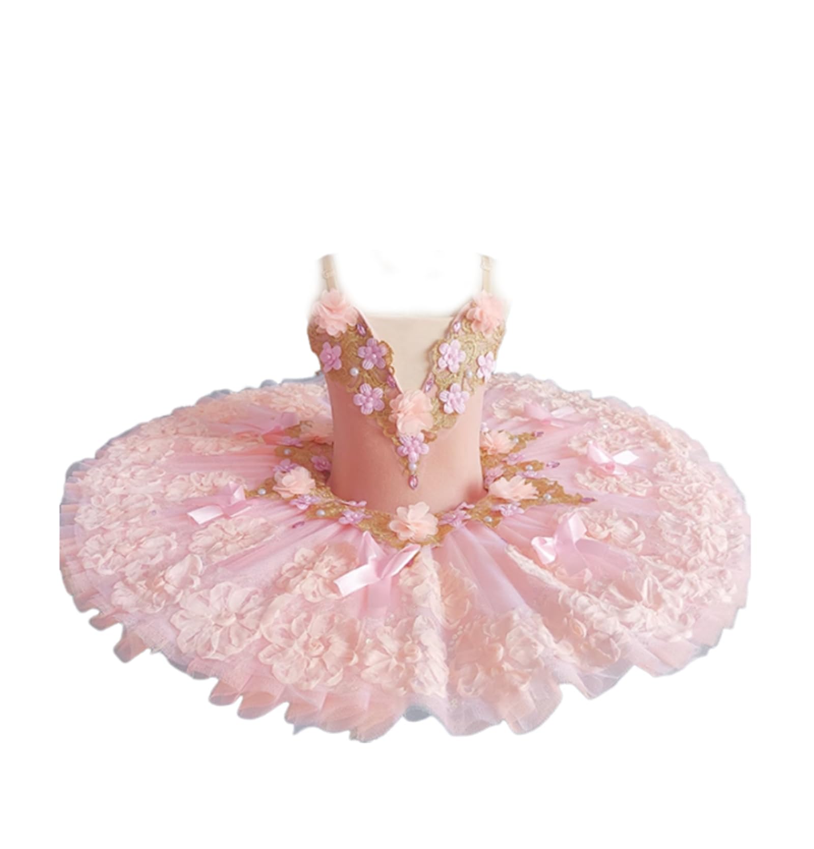 Tutú de Ballet para Niñas, Vestido de Fiesta de Bailarina, Disfraz de Competición de Baile de Ballet, Atuendo de Baile, （160）