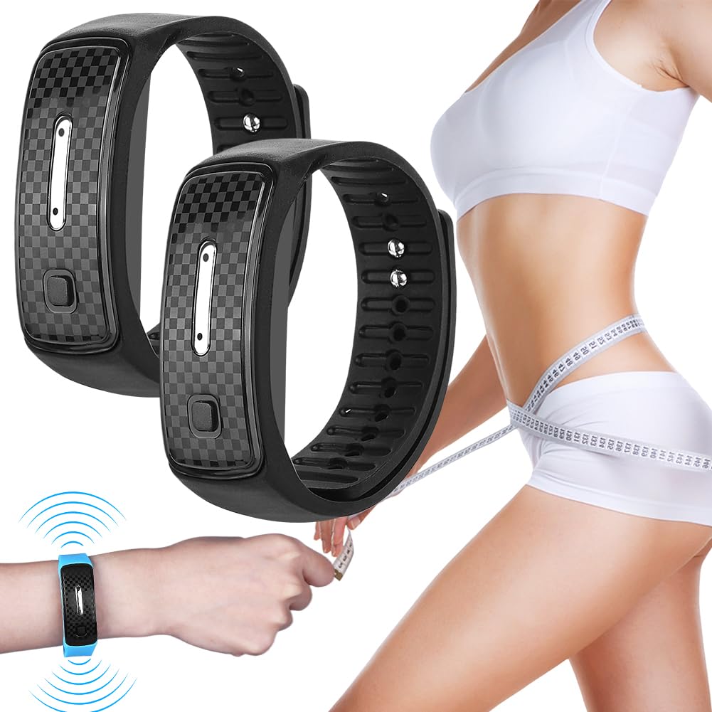 JOSFIT - Braccialetto a Ultrasuoni per la Perdita di Peso e Disintossicazione, Sabbiatura dei Grassi per Donne e Uomini (Nero + Nero)