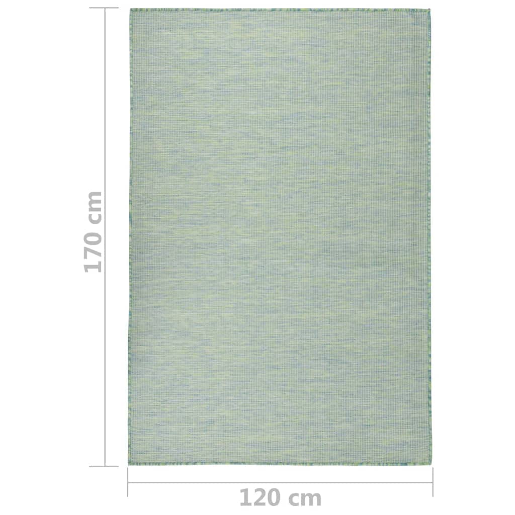 vidaXL Tappeto da Esterni a Tessitura Piatta 120x170 cm Turchese