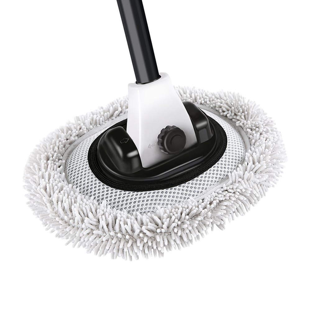 Kit Spazzola Per Lavaggio Auto A Manico Lungo 109 Cm - Curva 15° In Ciniglia Microfibra, Regolabile - 4