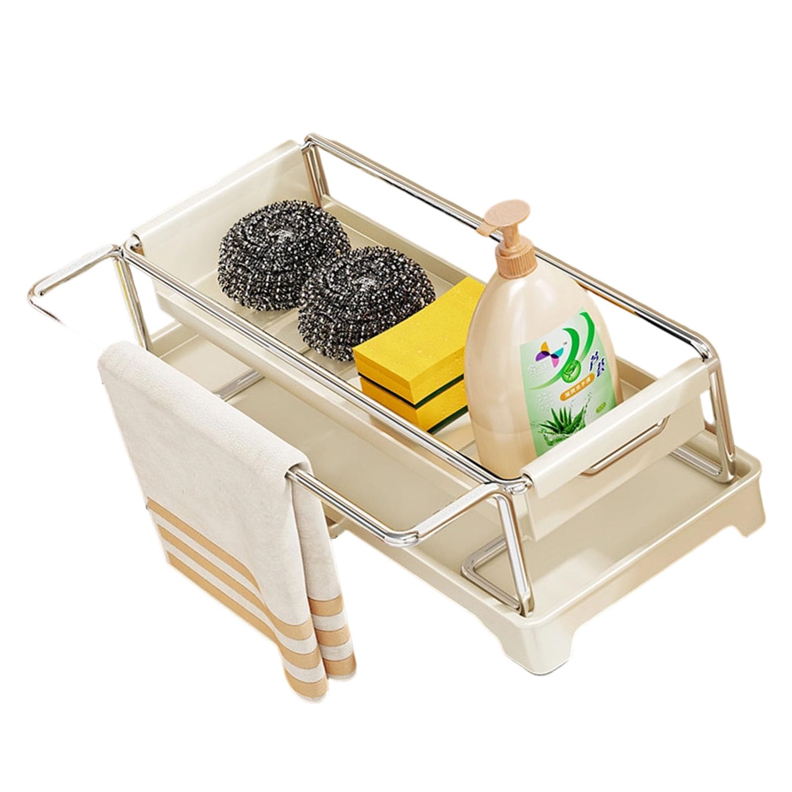 Tsophreniq Strong Stainless Steel Cloth Stand for Sink with Easy Setup and Small Footprint Easy Install Rack
