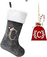 Vista 27 de Medias de Navidad de Terciopelo Rojo de 20 Pulgadas con Puño de Felpa Súper Suave Blanco con Monograma, Medias de Navidad Personalizadas Bordadas