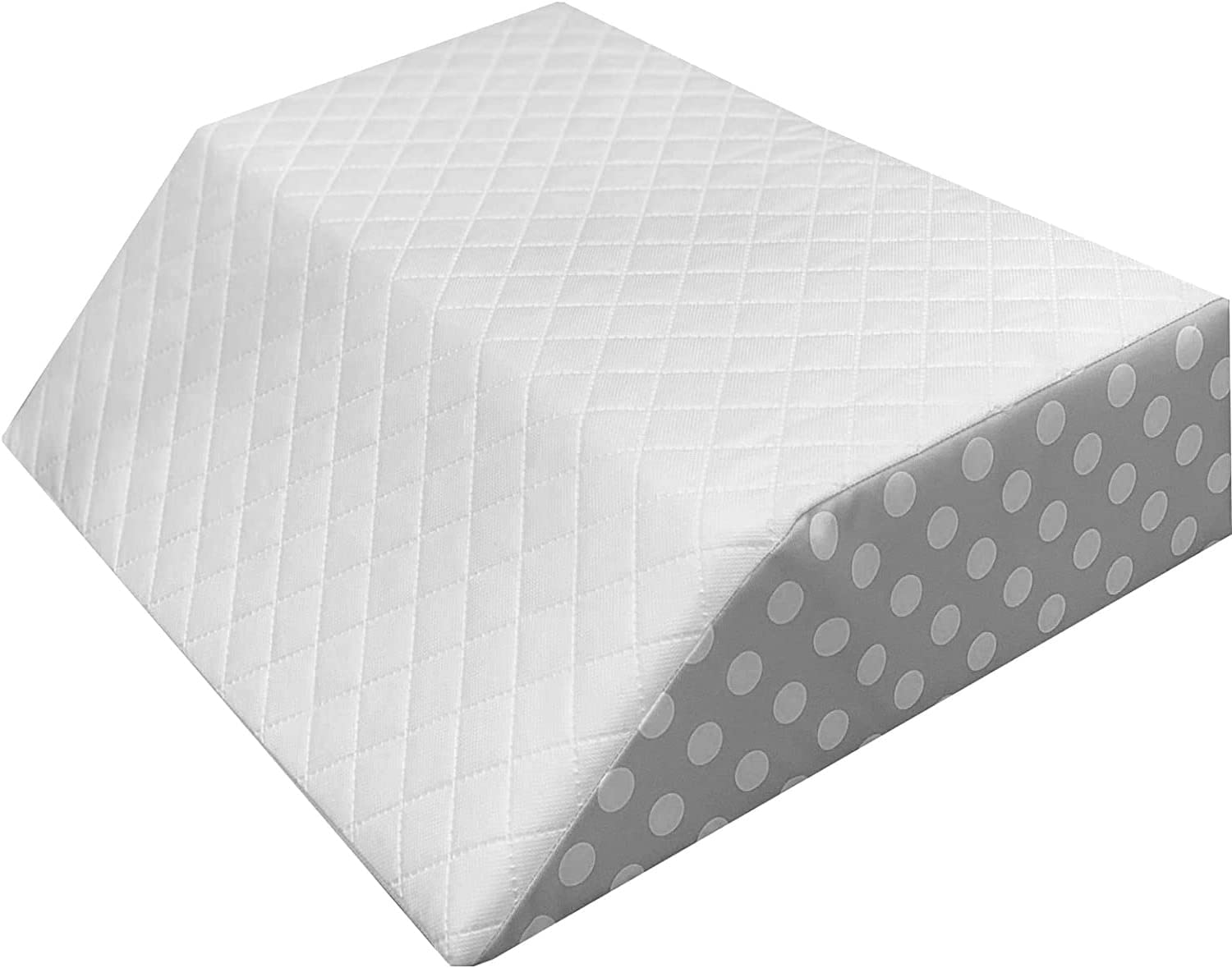 Restorology White Leg Elevation Pillow For Sleeping - Supportive Bed Wedge Pillow For Circulation, Swelling, Foot & Knee Discomfort Black With Polka Dot