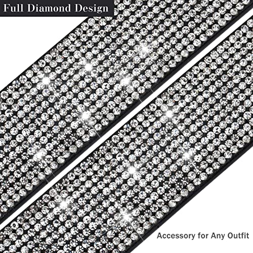 Rhinestone Belt for Women, Sparkly Diamond Belts for Womens Dresses, Ladies Glitter Belts for Jeans4