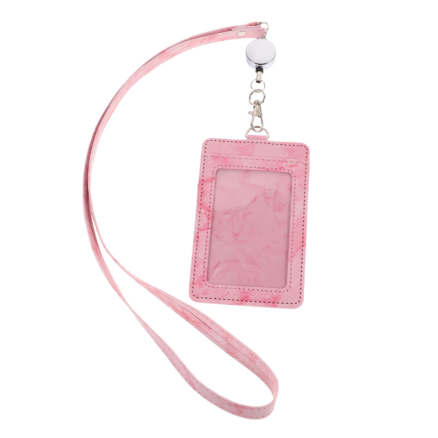Ciieeo 4ensembles Porte-badge Rétractable Marbre Avec Lanière Support De Carte Id Transparent Pour Étudiants Et Professionnels Anti-rayures Pour Cartes De Crédit Et Identification