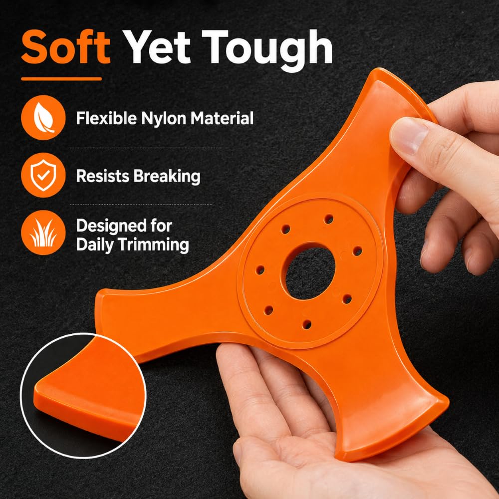 Cuchilla Desbrozadora 3 Dientes de Nylon para STIHL FS 70 C-E, Doble Cara Resistente para Cortar Más Rápido y Facilitar el Mantenimiento del Jardín