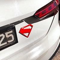 Vista 4 de Fan Emblems Emblema de coche de Superman, símbolo de película 2025, insignia automotriz 3D, color: rojo, tamaño: 4.3 x 3.2 x 0.2 pulgadas