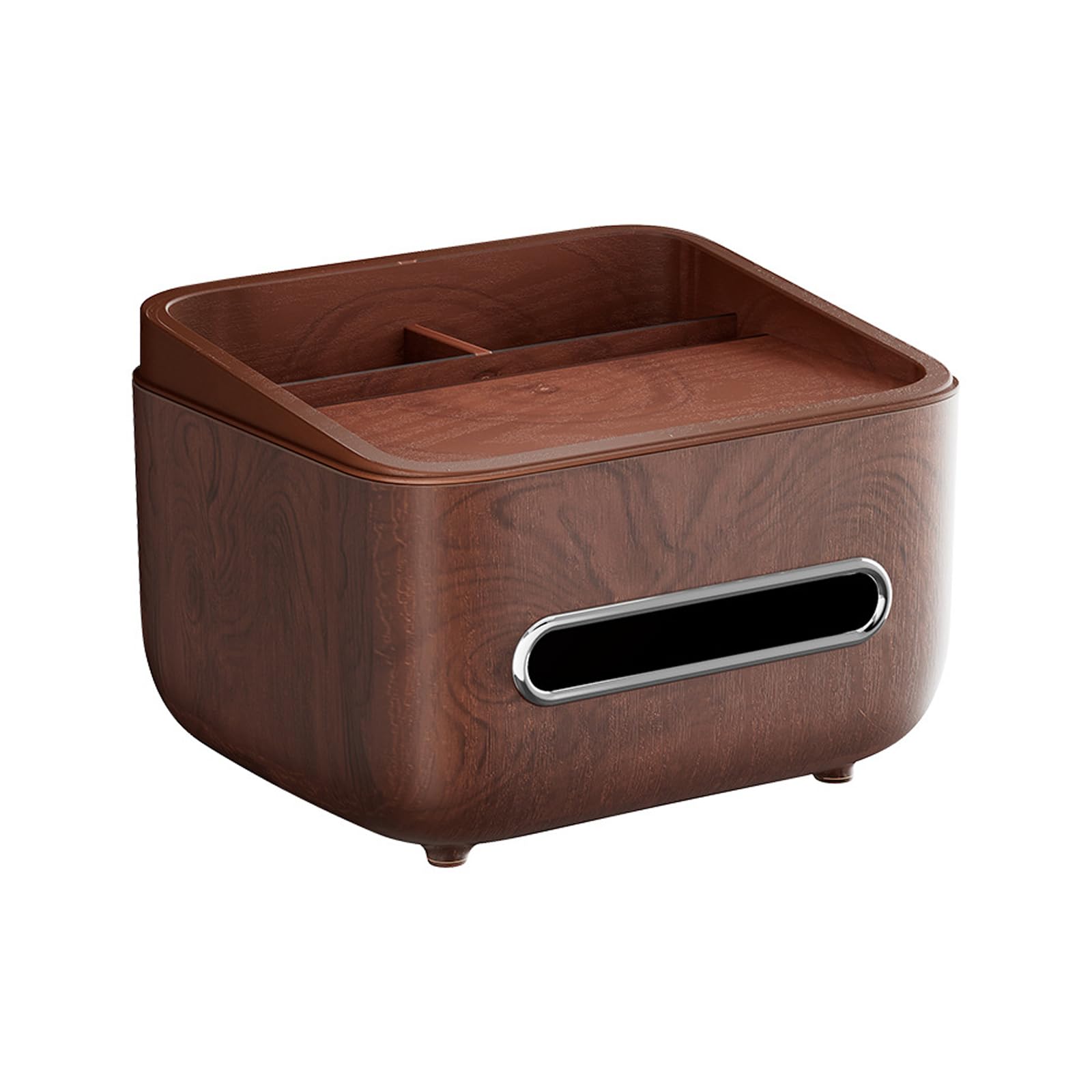 Multifunctional Wooden Tissue Box with Phone Stand and Storage Tray for Home Offices Desk Organization Phone Stand Tissue Box
