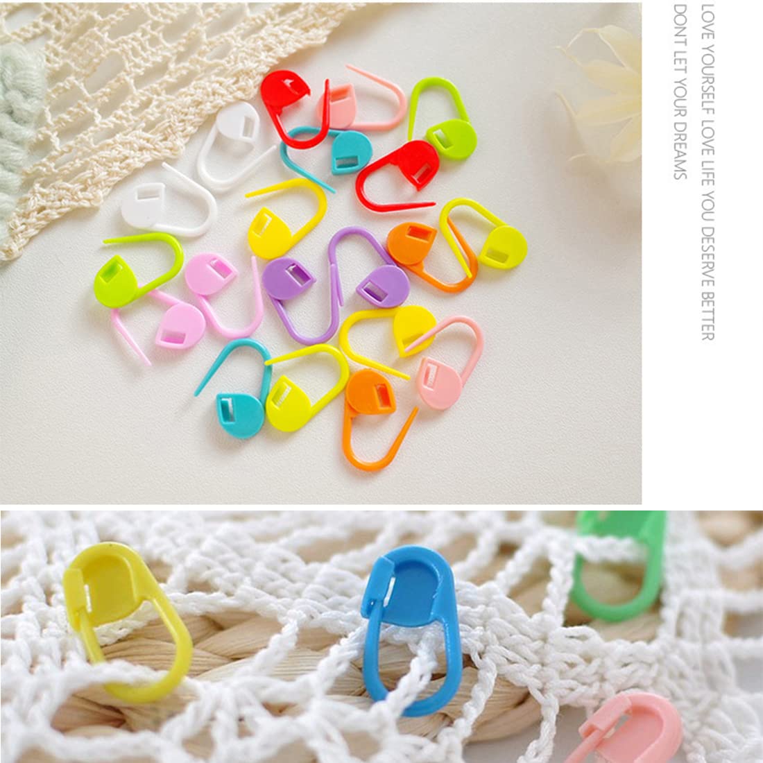 500 Spille Da Balia Segnapunti Per Uncinetto, 10 Colori, Con Scatola Trasparente, Per Maglia E Lavori A Mano