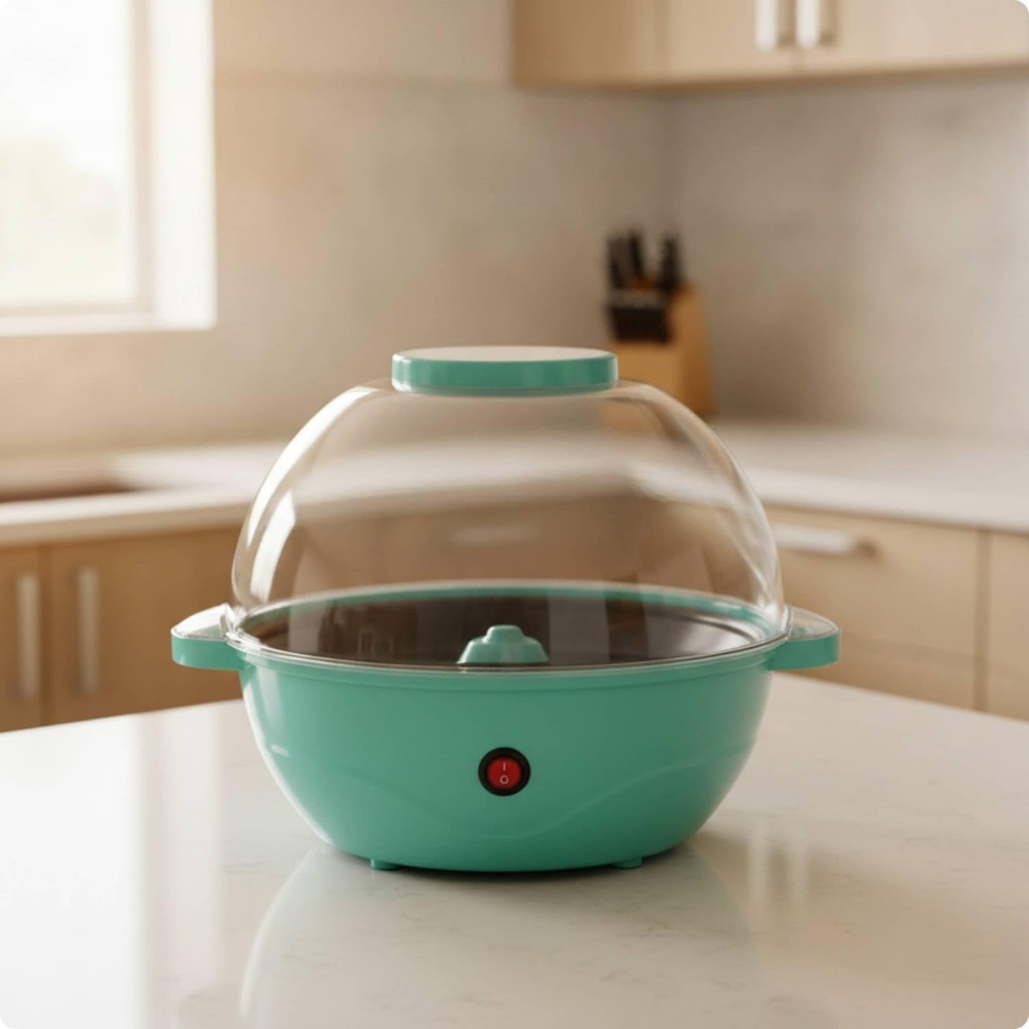 Electric Popcorn Machine with Dome Lid Household Applia | Electric Popcorn Machine with Dome Lid Household Appliance Nonstick Countertop for Families Movie Nights Home Kitchen Red-picture-36