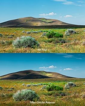 Tiffen 62mm Slim Circular Polarizer Filter for Camera Lens, Glare Control, Contrast Increase, Color Enhancing