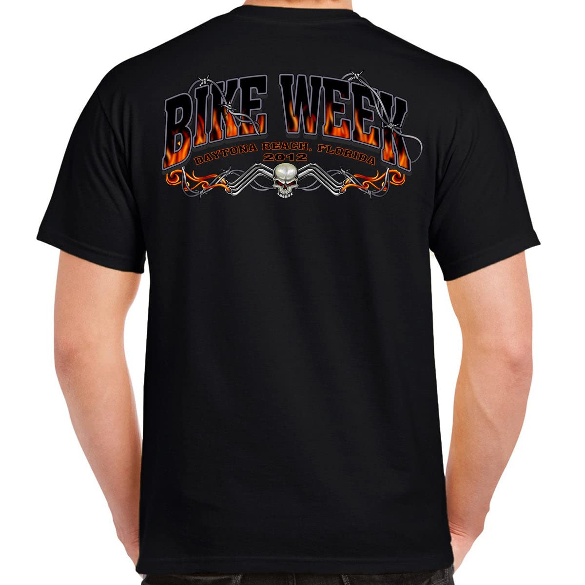 Nostalgia 2012 Bike Week Daytona Barbwire Eagle T-Shirt Black