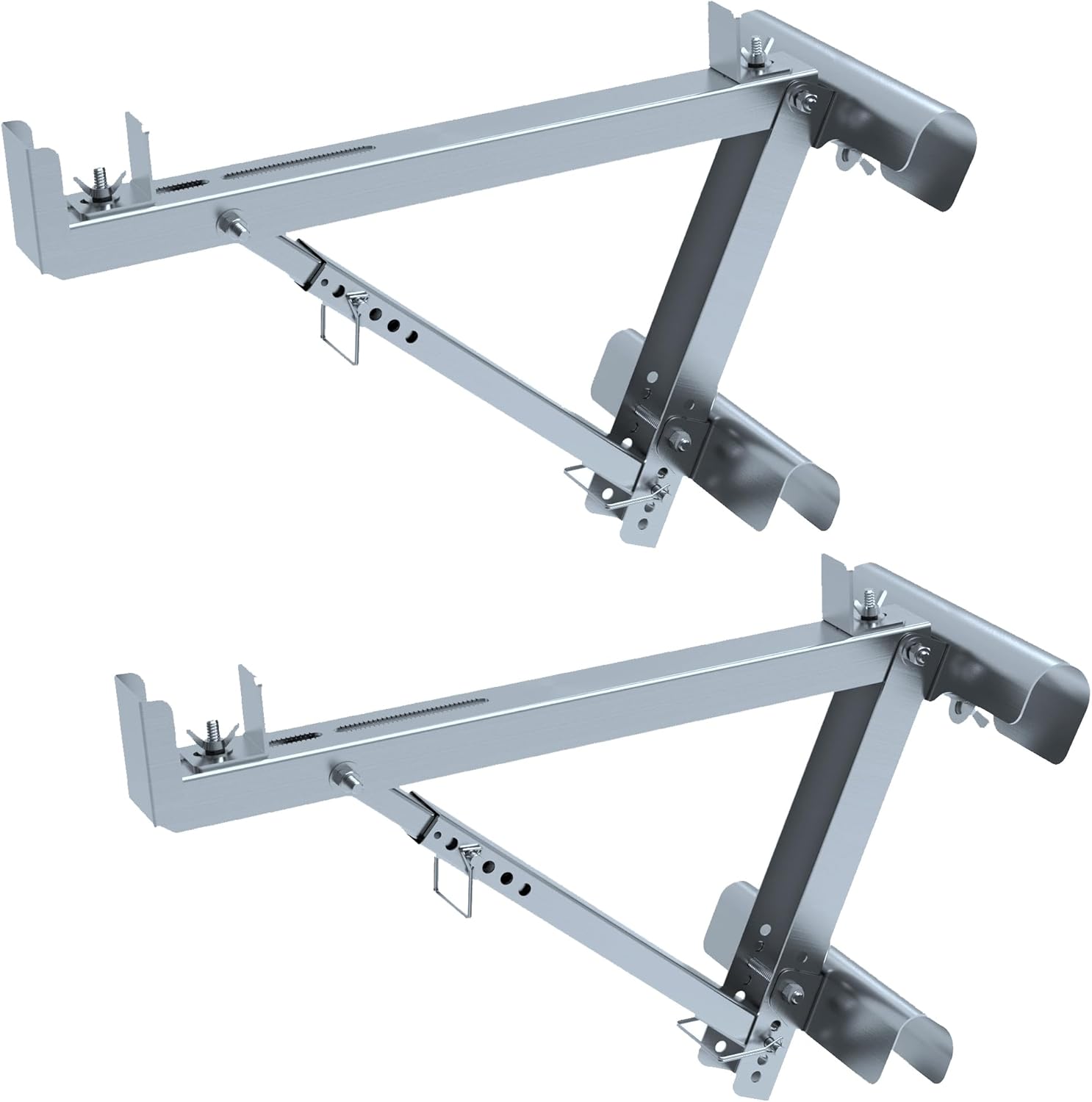 Ladder Jacks 2 Pack for Metaltech Scaffolding Platform,Two-Rung Short Body Extension Ladder Jack for Working Stage,2024 Upgrading Design & Strengthen Stability. (1 Pair)