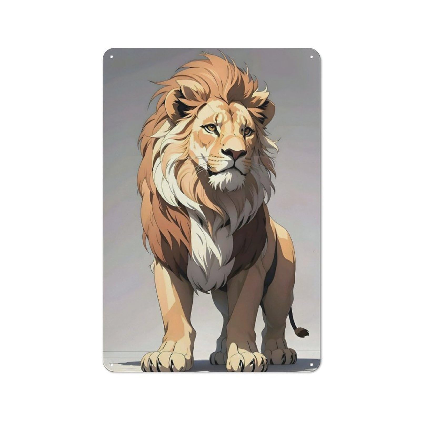 Junmoney Lion Of The Jungle Metal Wall Sign 30X20cm Featuring For Bar Or Restaurant, For Restaurant Interior Fans