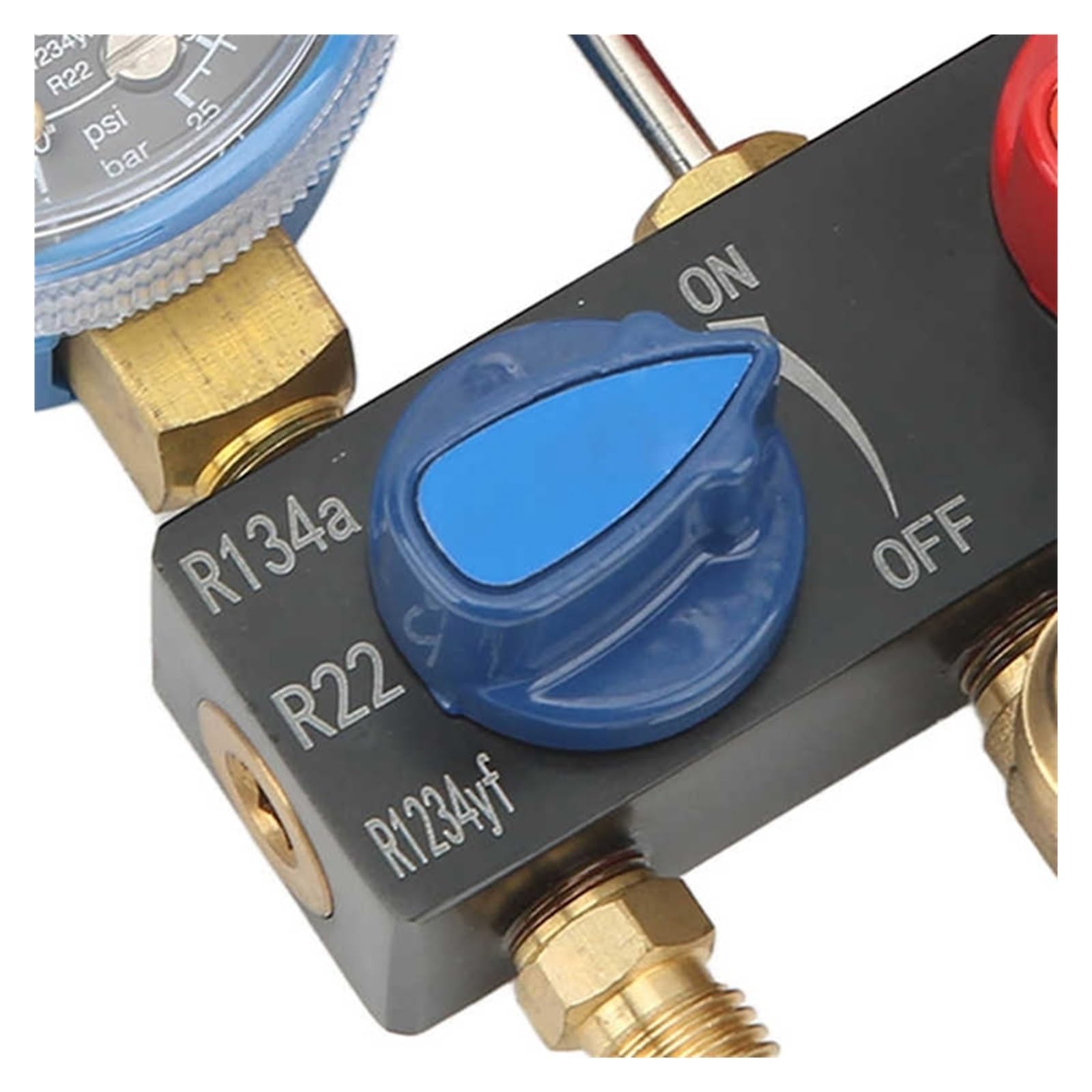 Manómetro, HS-M01 Medidor de colector G1/4 Probador presión HVAC para R22 R134a R1234yf