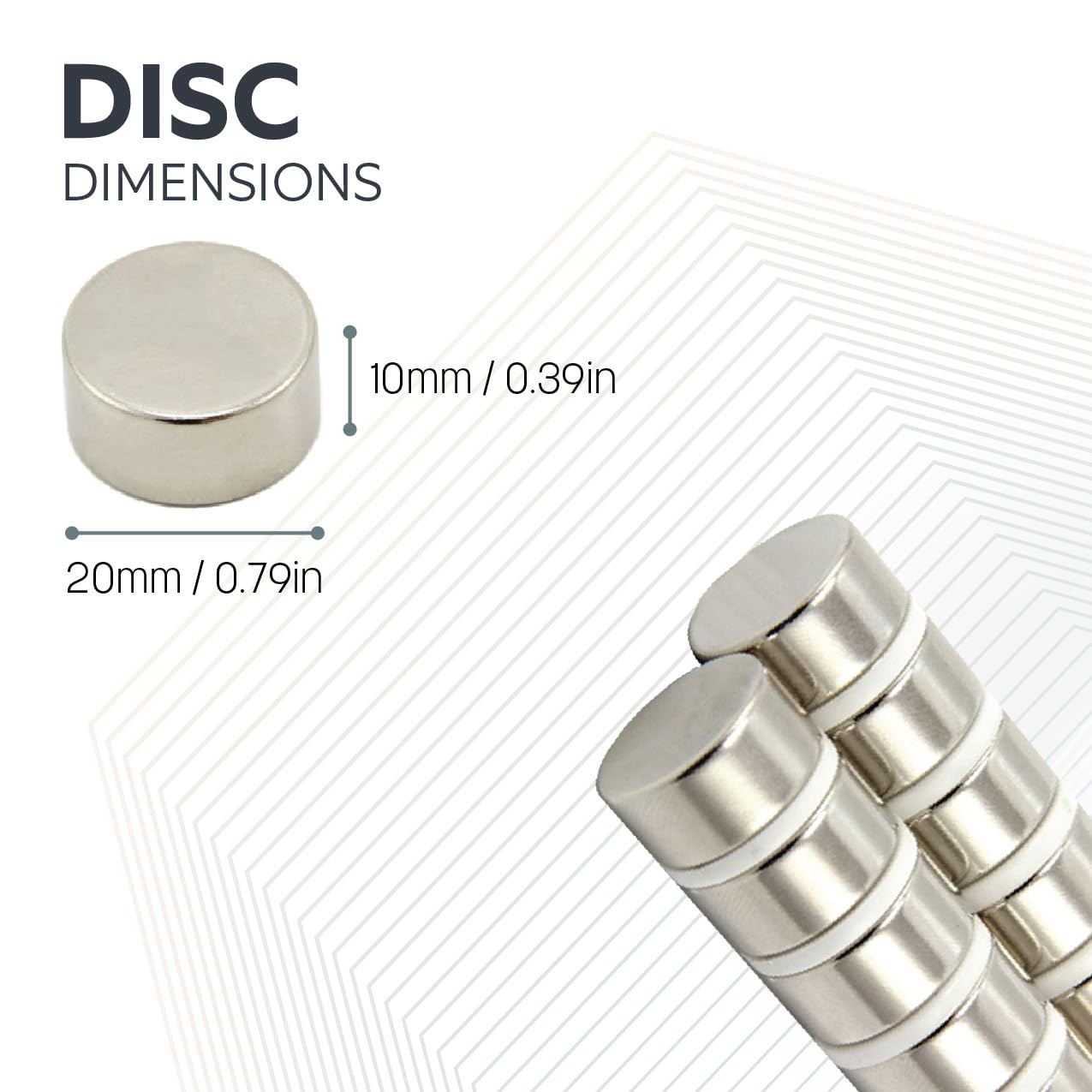 First4magnets - Calamita in neodimio N42, spessa e potente, dimensioni 20 x 10 mm, forza di attrazione 12.1 kg