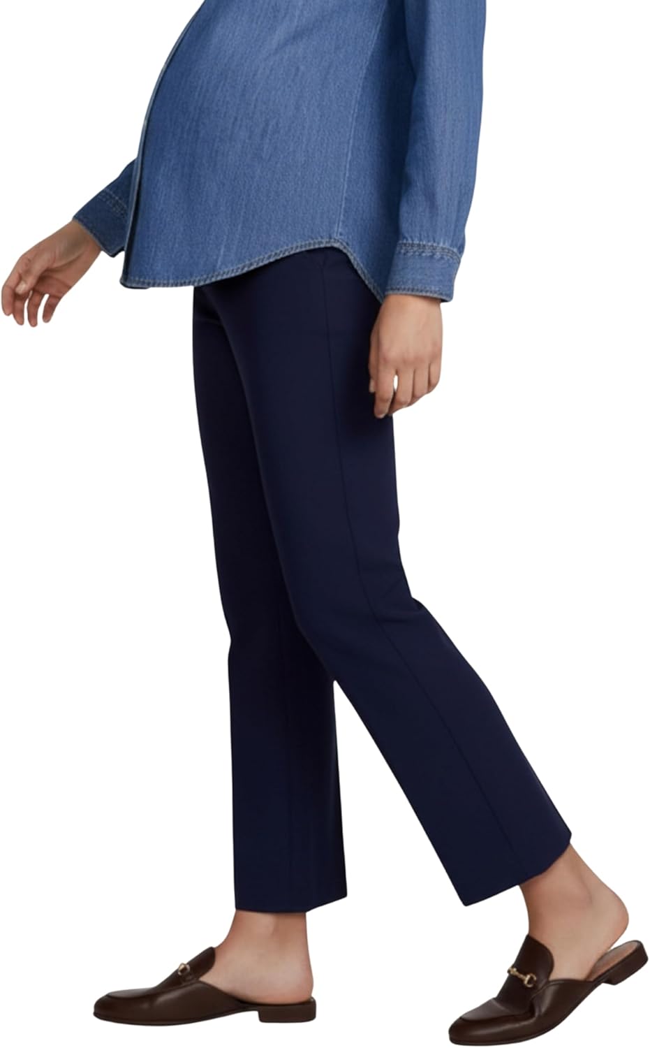 Motherhood Maternity womens Super Stretch Secret Fit Over the Belly Ankle Straight Leg Pregnancy Dress Pants for Work - Image 2