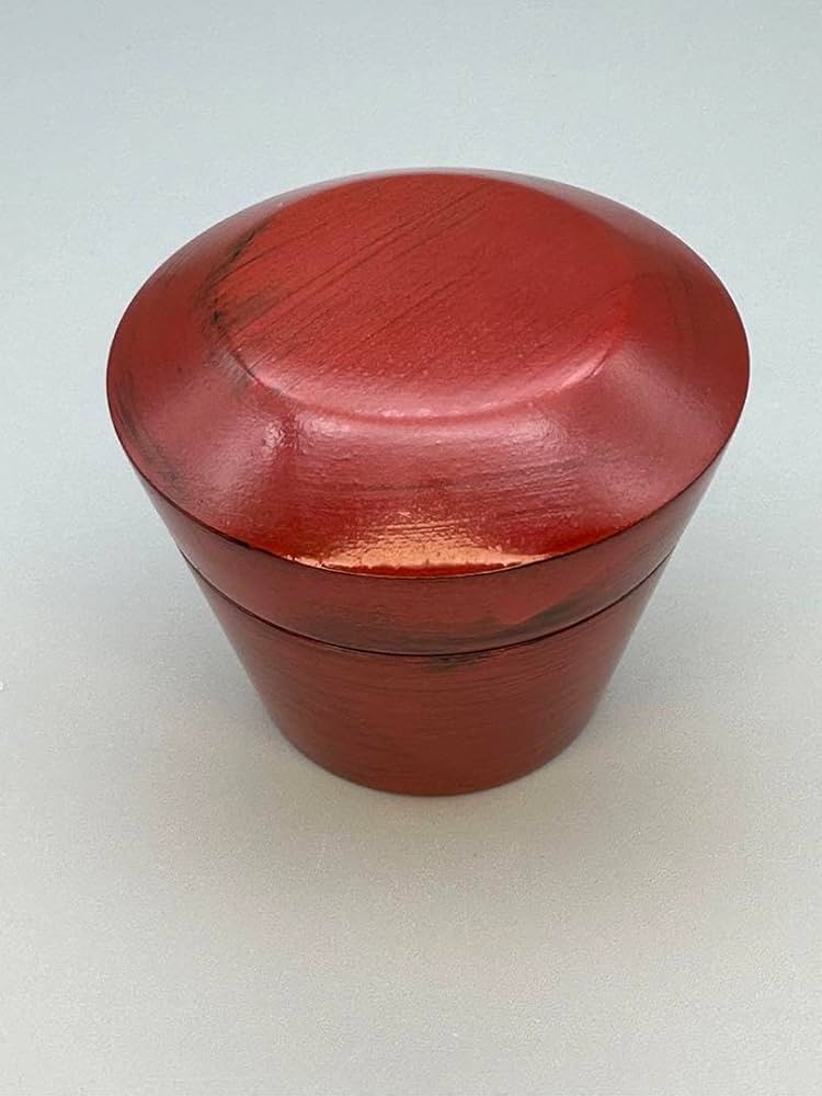 茶道具　根来塗　夏目有彦作　薬壷　書付　識箱　V　8510 茶道具 根来塗 夏目有彦作 薬壷 書付 識箱 V 8510