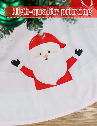 Miniatura 6 de Falda de árbol de Navidad de felpa de reno de Papá Noel rojo de 48 pulgadas, decoración navideña para interiores y exteriores