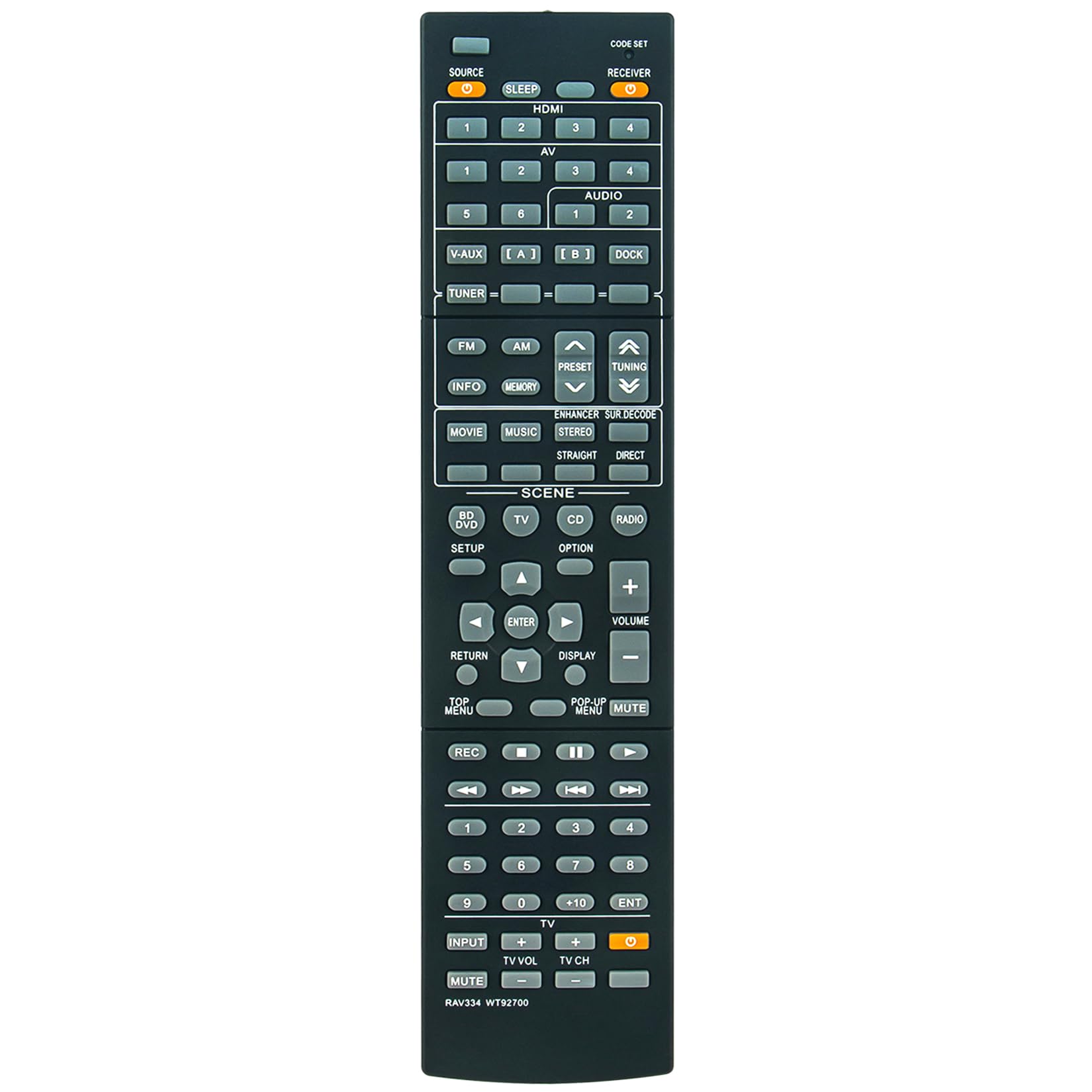 Mando A Distancia De Repuesto Para Yamaha - Compatible Con HTR-4063, RX-V467, YHT-593 Y Más