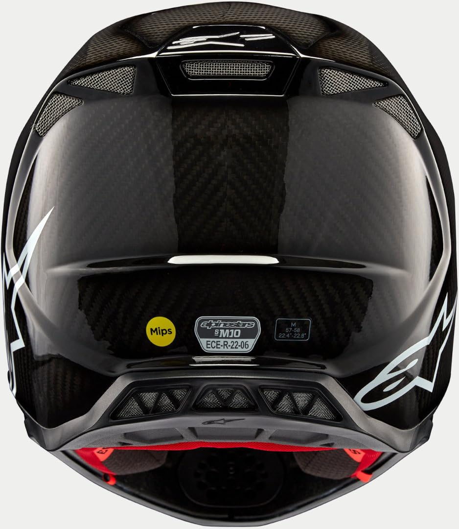 Alpinestars Motocross-Helm Supertech S-M10 Solid - Schwarz/Glossy/Carbon
