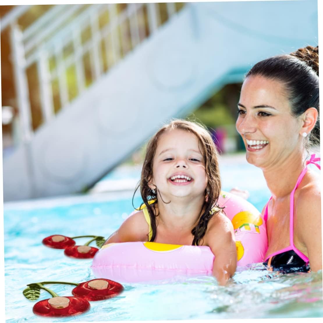 Inflatable Drink Holder Cherry Pool Drink Floats Inflatable Cup Holders for Pool Party Hot Tub 4PCS, Swimming Pool Drink Floats