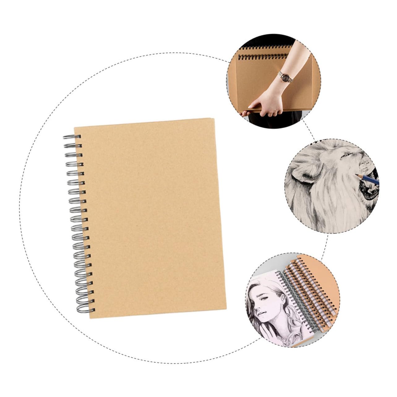 DIYEAH 1pezzi Blocco Da Disegno in Copertina Rigida Libro Bianco Carta Da Disegno Per Studenti e Amatoriali Supporto Per Disegni Secco Pennarelli e Inchiostro Resistente e Protettivo