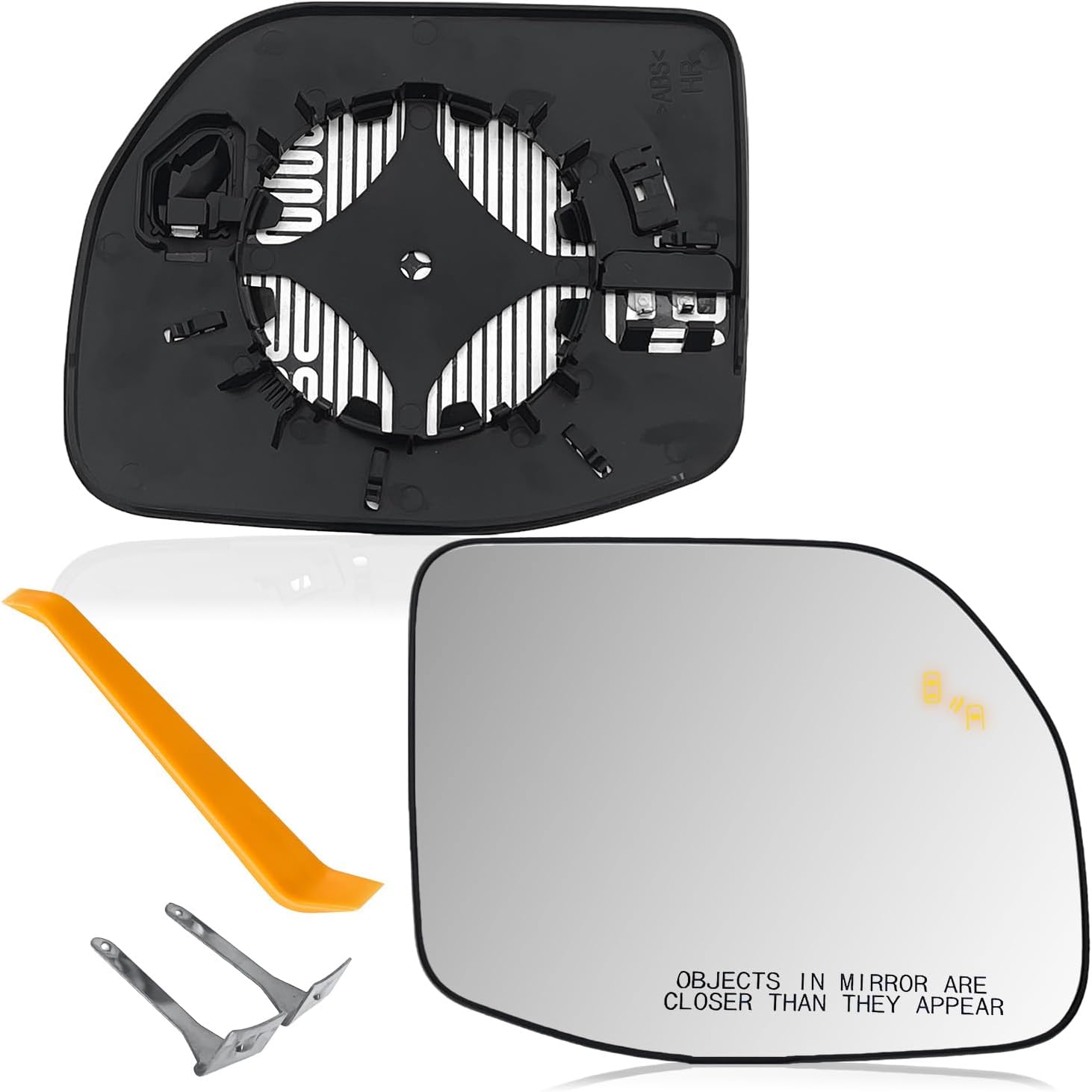 Passenger Side Mirror Glass with Backing Plate Replacement for Ford Maverick 2022-2025 Bronco 2021-2025 - Power Heated and Blind Spot - Replaces NZ6Z-17K707-B, M2DZ-17K707-B, M1PZ-17K707-D