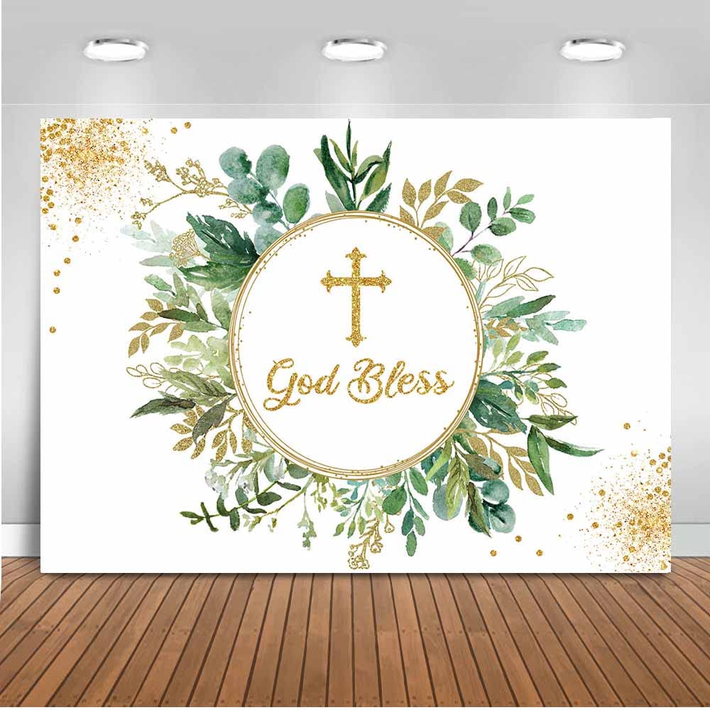 Buy Moca Baptism Backdrop God Bless Ceremony Baptism Decorations First Holy Communion Glitter