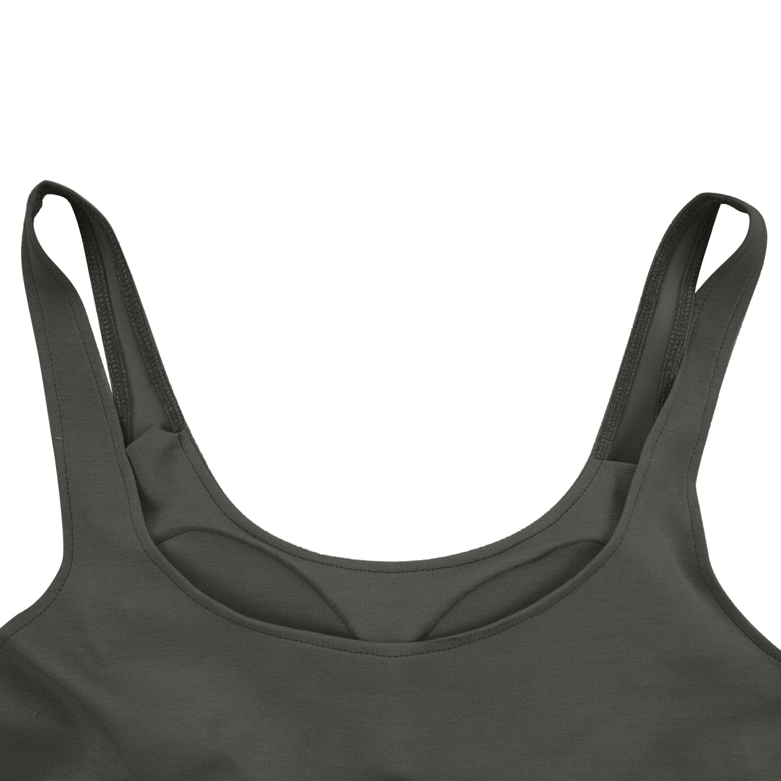 Camisola Tops para Mujer UK Soporte Levantamiento Algodón Sujetador Incorporado Cuello Cuadrado Chaleco Cami Correa Luz Agregar Acolchado Sin Mangas Tiras Yoga Ajuste Seco Moda Casual Gimnasio