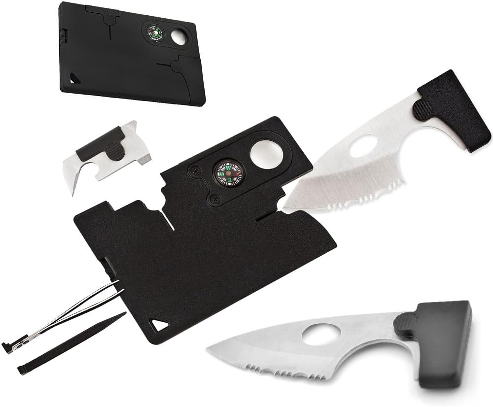 Surprise Daily 10-In-One Credit Card Pocket MultiTool Kit Wallet. Unique Size Survival Tool EDC