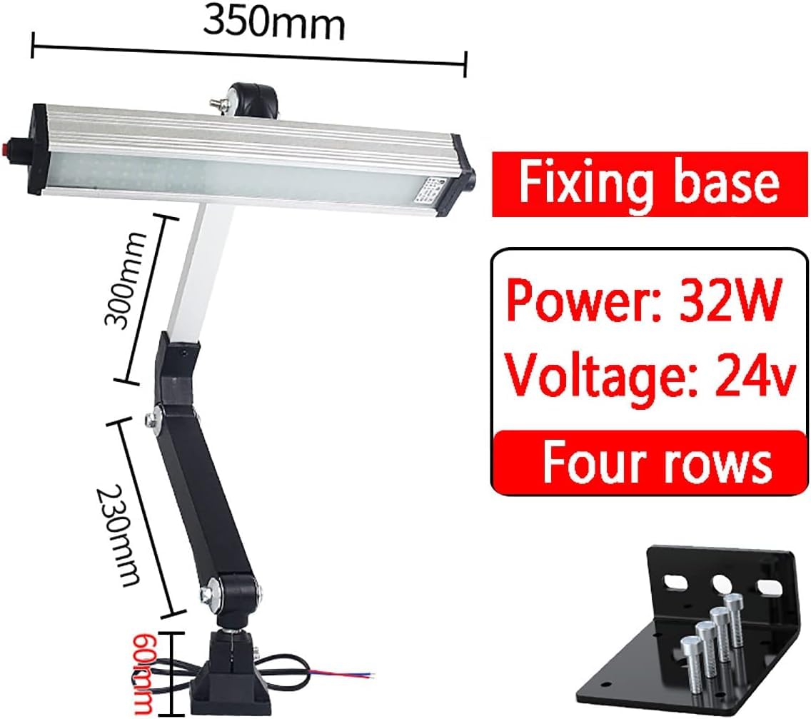 Składana Lampa Robocza Led Z Długim Ramieniem Ac 24 V / 36 V / 110-220 V, Wodoodporna Lampa Stołowa Ip66 Regulowane światła Sprzętowe Gle, Do Wiercenia Na Tokarce Narzędziowej C, 24v, 40W