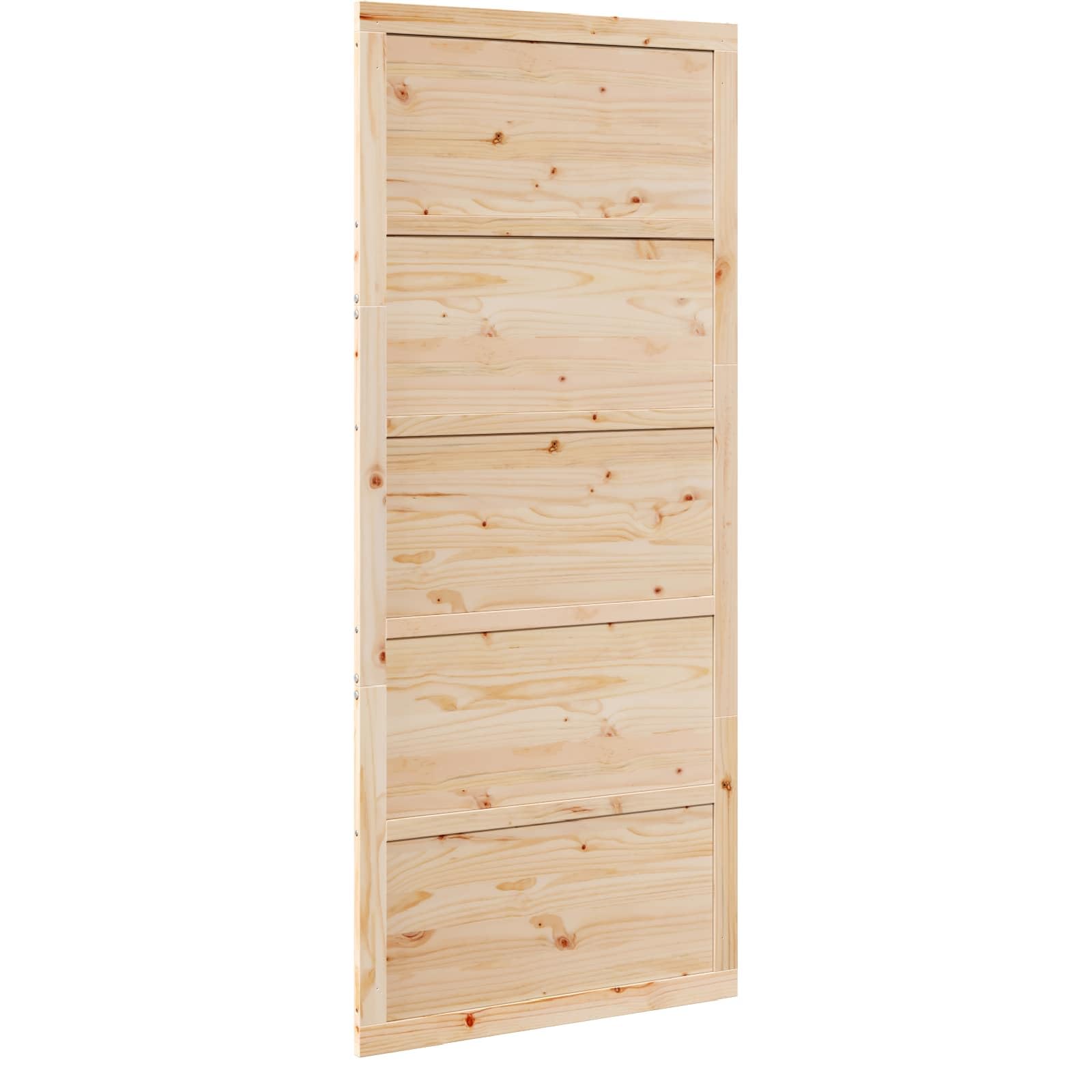 Puerta corredera de madera maciza de pino natural, 90 x 208