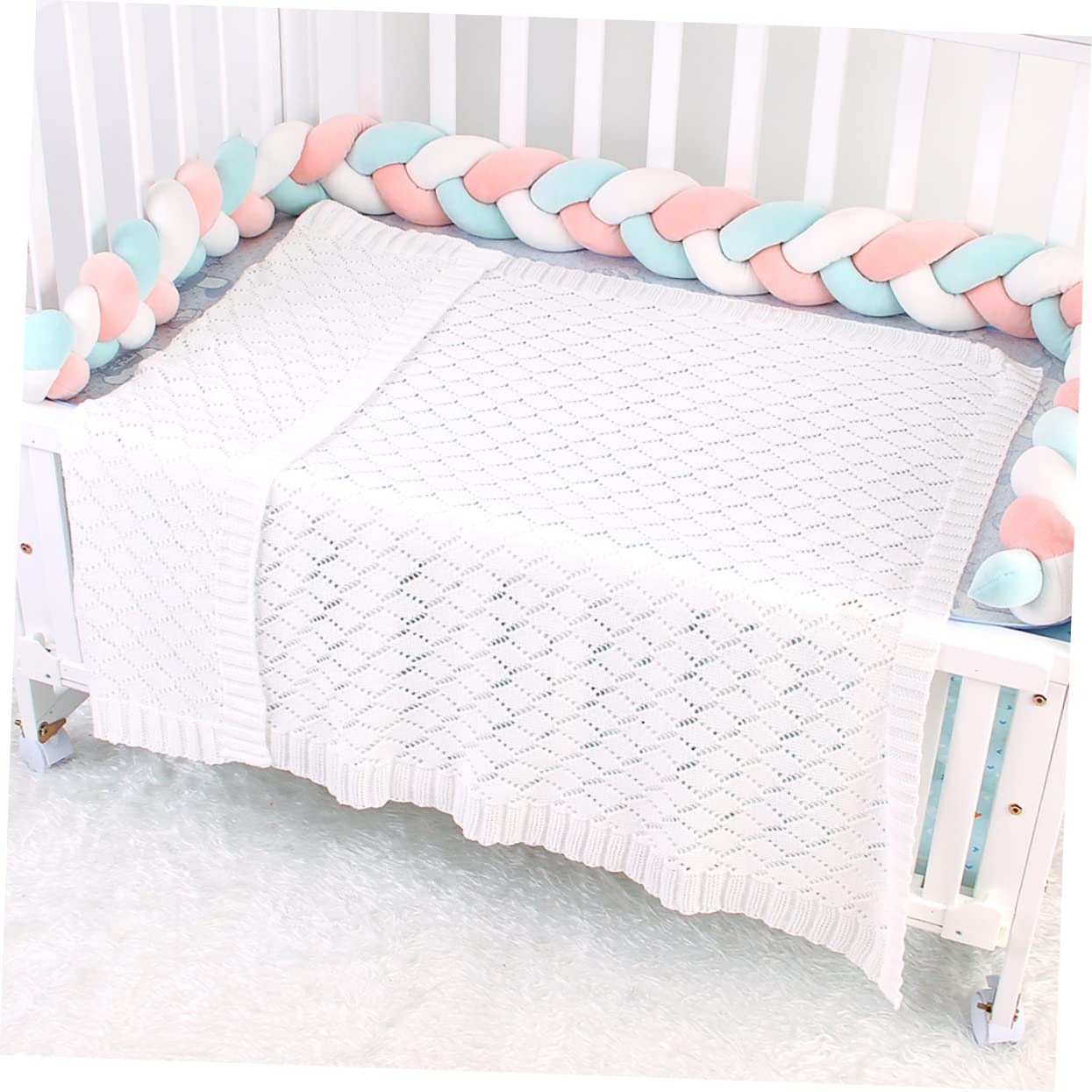 VICASKY Coperta in Pile Lavorato A Maglia Per Neonati Morbida Calda Antivento Per Passeggino Per Uso Ed Esterno