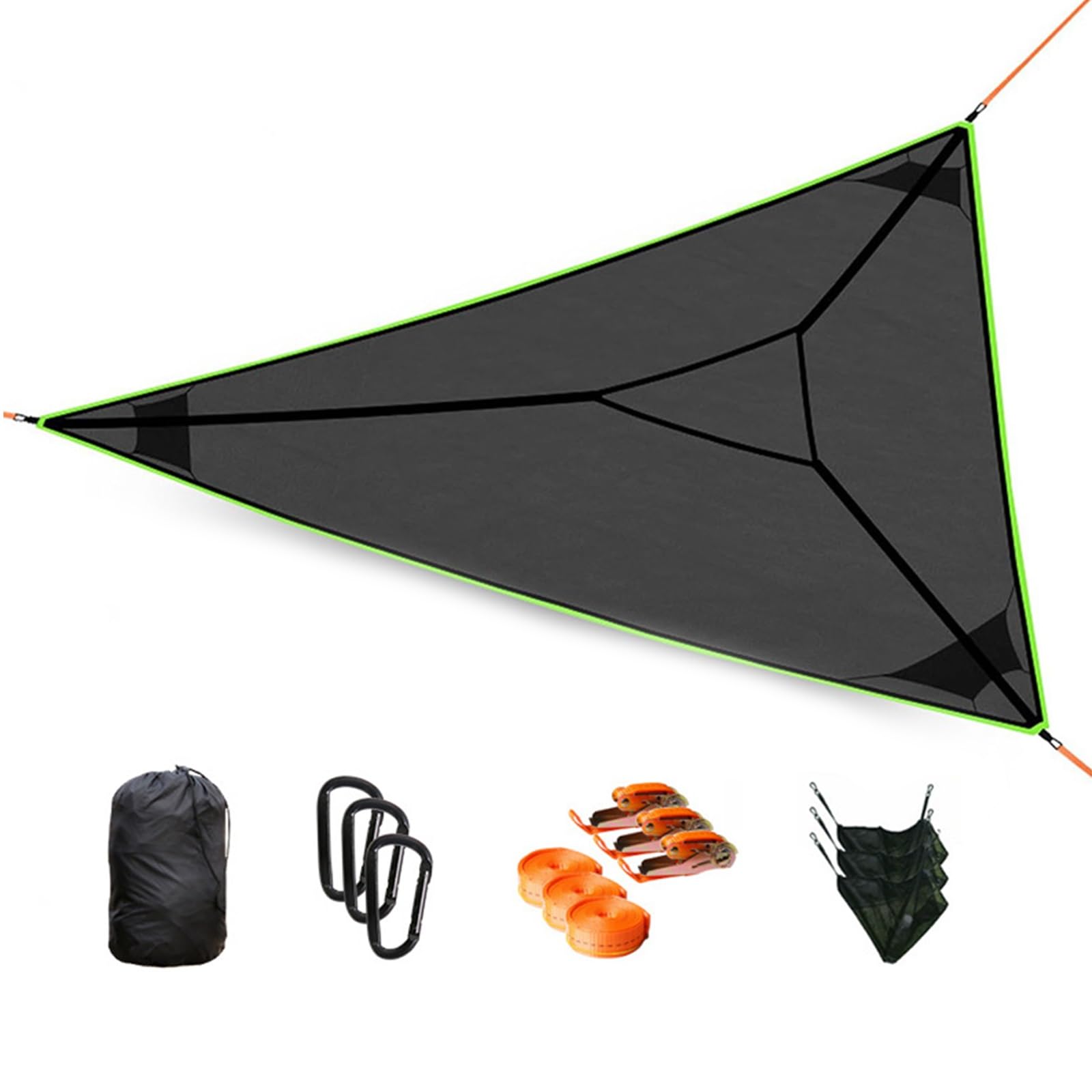 Triangle Hammock 13FT Net Camping Hammock Portable Backyard Hammock for Multi-Person Use, Ideal for Outdoor Backyard Garden