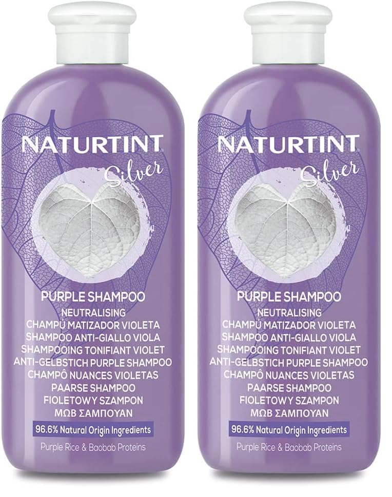 Shampoing Matifiant pour Cheveux Blonds Naturtint soin anti-jaunissement flacon 330ml x2