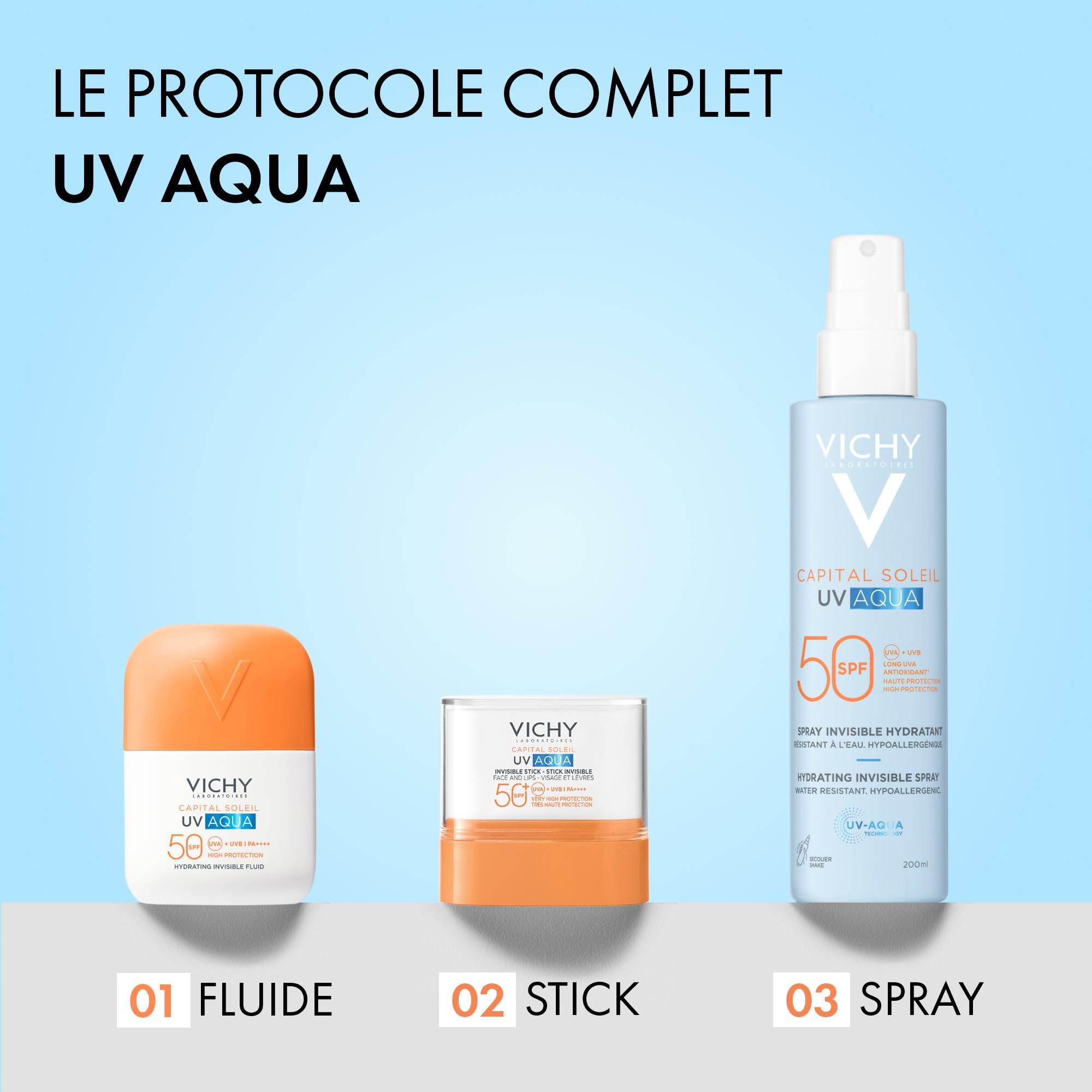 Vichy Capital Soleil UV AQUA Spray Invisible SPF50 Protection Solaire Corps 200 ml